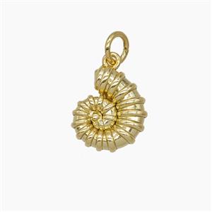Copper Spiral Shell Pendant Gold Plated, approx 11-13mm