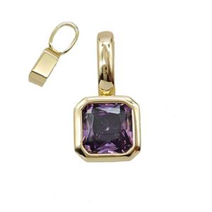 Copper Pendant Pave Crystal Glass Gold Plated, approx 7.5-15mm