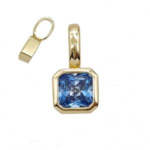 Copper Pendant Pave Zircon, Gold Plated, approx 7.5-15mm