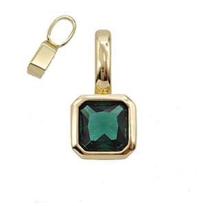 Copper Pendant Pave Crystal Glass Gold Plated, approx 7.5-15mm