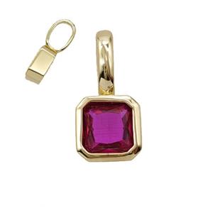 Copper Pendant Pave Crystal Glass Gold Plated, approx 7.5-15mm