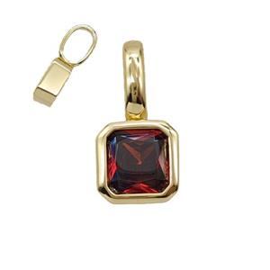 Copper Pendant Pave Crystal Glass Gold Plated, approx 7.5-15mm