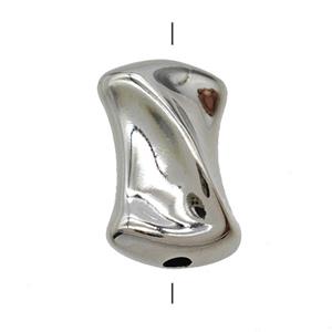 Copper Twist Beads Platinum Plated, approx 12-18mm