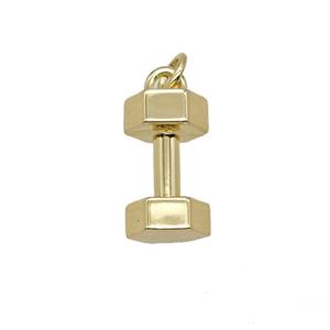 Copper Dumbbell Pendant Sports Gold Plated, approx 7-13mm