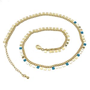 Copper Necklace Chain Gold Plated, approx 6mm, 39-44cm length