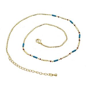 Copper Necklace Chain Gold Plated, approx 1.5mm, 40-45cm length