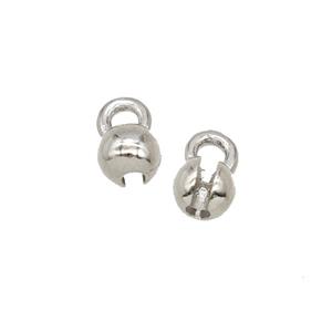 Ballchain End Copper Platinum Plated, approx 5mm