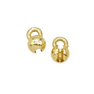 Ballchain End Copper Gold Plated, approx 5mm