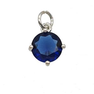 Blue Crystal Glass Pendant, approx 8mm