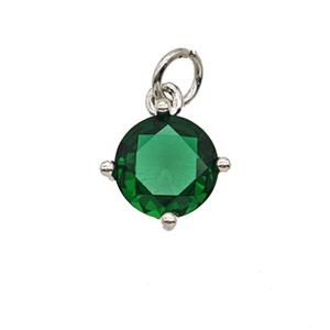 Green Crystal Glass Pendant, approx 8mm