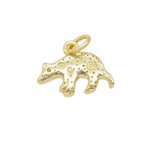 Copper Dog Pendant Gold Plated, approx 8-14.5mm