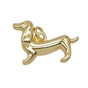 Copper Dog Pendant Gold Plated, approx 13-19mm