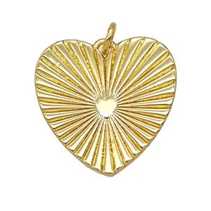 Copper Heart Pendant Sunray Gold Plated, approx 21mm