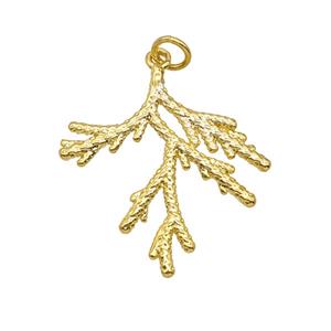 Copper Tree Branch Pendant Gold Plated, approx 25mm