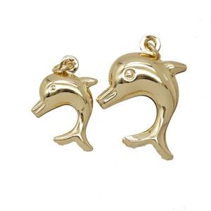 Copper Dolphin Pendant Gold Plated, approx 15-18mm