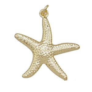 Copper Starfish Pendant Gold Plated, approx 20mm
