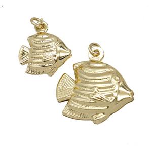 Copper Fish Pendant Gold Plated, approx 14-17mm