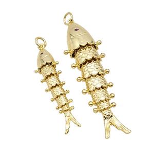 Copper Fish Pendant Gold Plated, approx 12-60mm