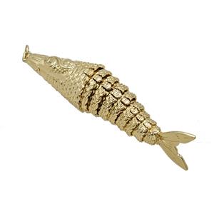 Copper Fish Pendant Gold Plated, approx 19-68mm