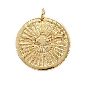 Copper Hawk Pendant Eagle 18K Gold Plated, approx 20mm
