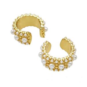 Copper Rings Pave Resin 18K Gold Plated, approx 19mm