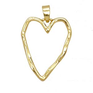 Copper Heart Pendant 18K Gold Plated, approx 17-22mm
