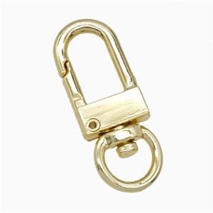 Copper Carabiner Clasp Gold Plated, approx 13-34mm