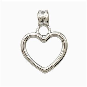 Copper Heart Pendant Platinum Plated, approx 16-21mm