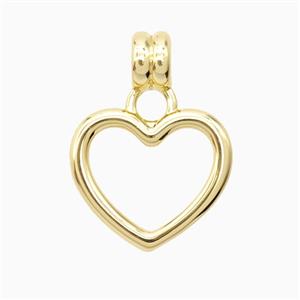 Copper Heart Pendant Gold Plated, approx 16-21mm