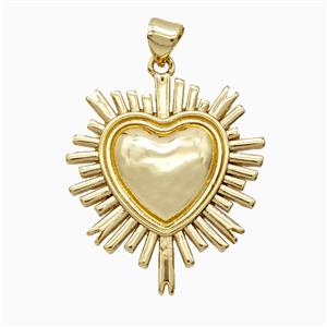 Copper Heart Pendant Gold Plated, approx 24-27mm