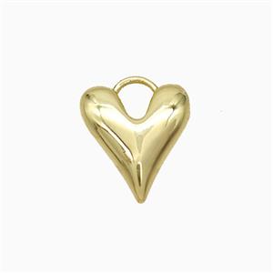 Copper Heart Pendant Gold Plated, approx 12-14mm