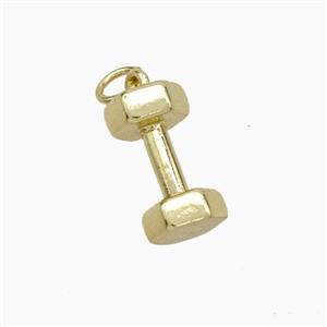 Dumbbell Charms Copper Pendant Sport Gold Plated, approx 7-14mm
