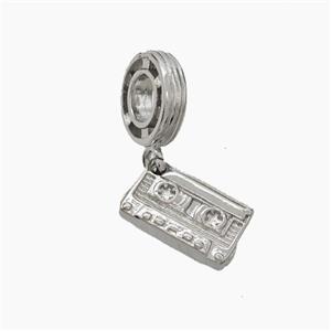 Tape Charms Copper Pendant Platinum Plated, approx 8-12mm, 10mm