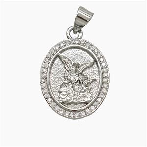 Copper Fairy Pendant Pave Zirconia Platinum Plated, approx 15-18mm