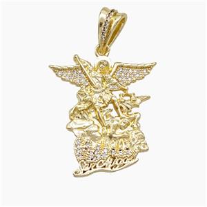 Copper Fairy Charms Pendant Pave Zirconia Gold Plated, approx 25-30mm