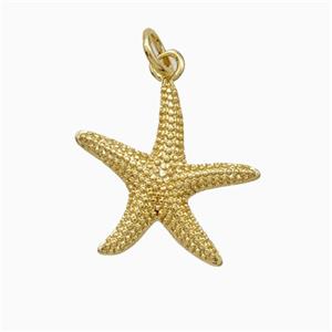 Copper Starfish Pendant Gold Plated, approx 17mm
