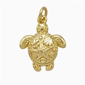 Copper Tortoise Pendant Gold Plated, approx 16-17mm