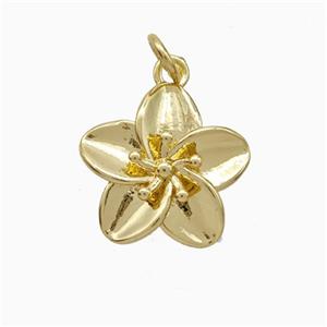 Copper Flower Pendant Gold Plated, approx 16mm
