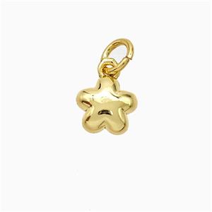 Copper Flower Pendant Gold Plated, approx 7mm