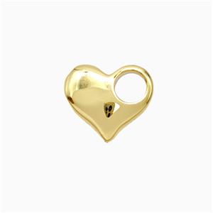 Copper Heart Pendant Gold Plated, approx 10-11mm