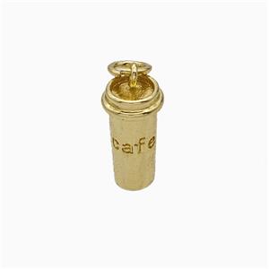 Coffee Cup Charms Copper Pendant Gold Plated, approx 7-13mm