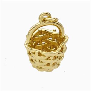 Copper Basket Pendant Gold Plated, approx 13-16mm