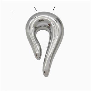 Copper Hook Pendant Platinum Plated, approx 18-30mm