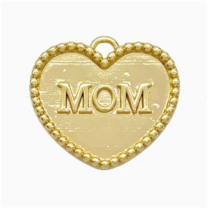 Copper Heart Pendant MOM Gold Plated, approx 17-20mm