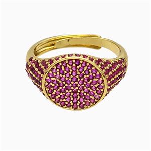 Copper Sun Rings Pave Zirconia Adjustable Gold Plated, approx 13mm, 18mm dia