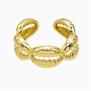 Copper Conchshell Rings Gold Plated, approx 8mm, 18mm dia