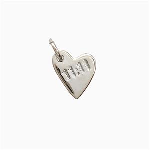 Copper Heart Pendant Double Eleven Platinum Plated, approx 8-10mm