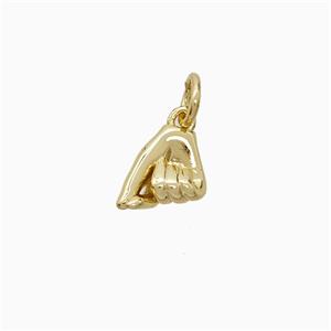 Copper Love Hand Sign Pendant Gold Plated, approx 10mm