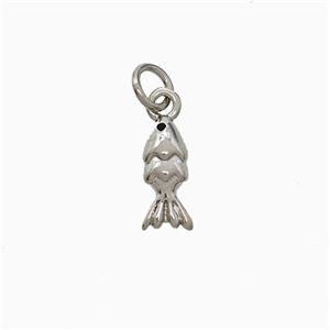 Copper Fish Pendant Platinum Plated, approx 5-11mm