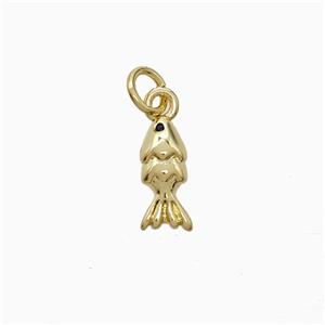 Copper Fish Pendant Gold Plated, approx 5-11mm